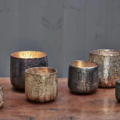 Nkuku Aban Rustic Tealight - Rustic Gold