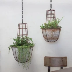Nkuku Planters & Vases Abari Caged Hanging Planter