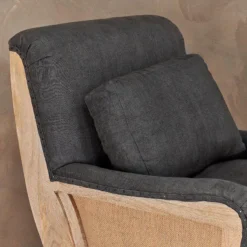 Nkuku Abe Linen Armchair - Charcoal