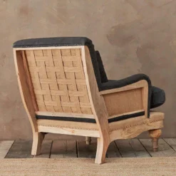 Nkuku Abe Linen Armchair - Charcoal