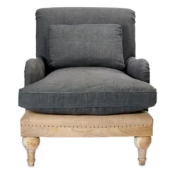 Nkuku Abe Linen Armchair - Charcoal
