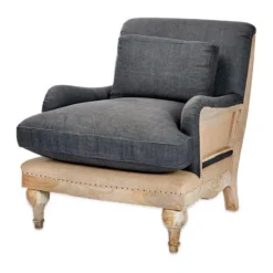 Nkuku Abe Linen Armchair - Charcoal