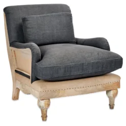 Nkuku Abe Linen Armchair - Charcoal