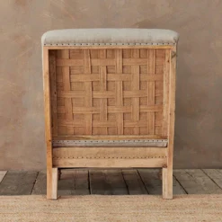Nkuku Abe Linen Armchair - Stone Living Room