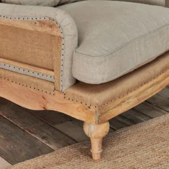 Nkuku Abe Linen Armchair - Stone Living Room