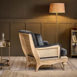 Nkuku Abe Velvet Armchair - Moss Living Room 15 Nkuku Abe Velvet Armchair - Moss Living Room