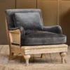 Nkuku Abe Velvet Armchair - Moss Living Room