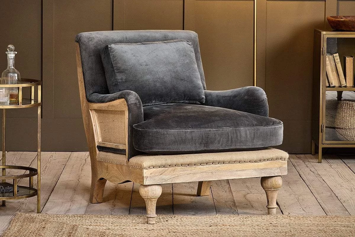 Nkuku Abe Velvet Armchair - Moss Living Room 3 Nkuku Abe Velvet Armchair - Moss Living Room