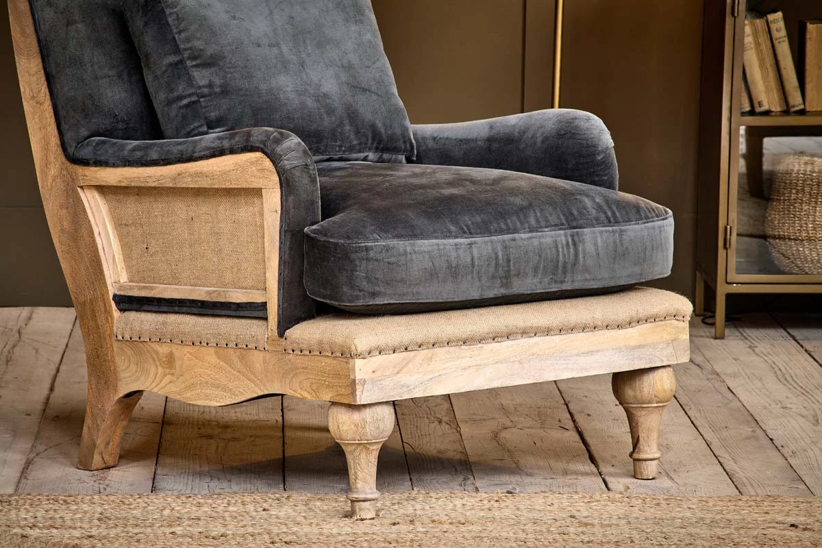 Nkuku Abe Velvet Armchair - Moss Living Room 7 Nkuku Abe Velvet Armchair - Moss Living Room