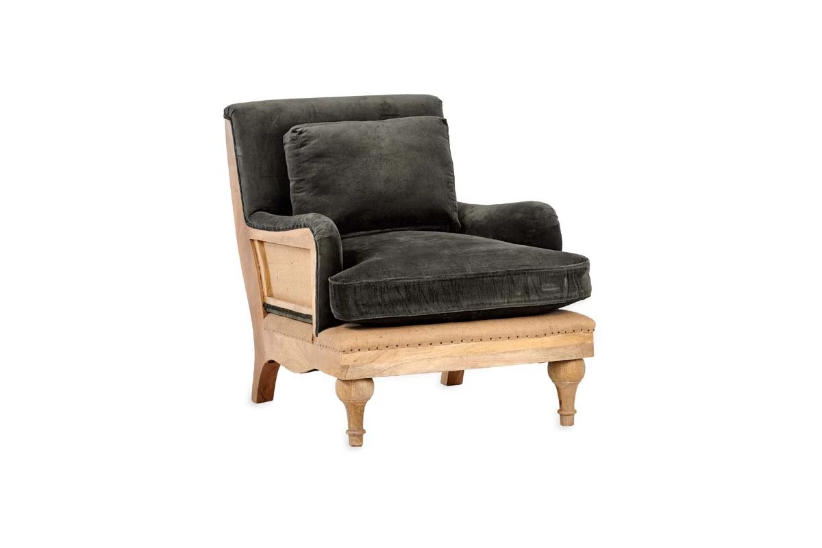 Nkuku Abe Velvet Armchair - Moss Living Room 12 Nkuku Abe Velvet Armchair - Moss Living Room