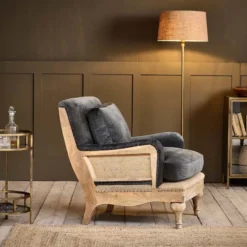 Nkuku Abe Velvet Armchair - Moss Living Room 14 Nkuku Abe Velvet Armchair - Moss Living Room