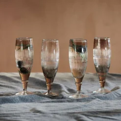 Nkuku Abeeko Champagne Glass - Aged Gold (Set Of 4)