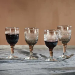 Nkuku Abeeko Wine Glass - Aged Gold (Set Of 4)