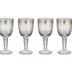 Nkuku Abeeko Wine Glass - Aged Gold (Set Of 4)