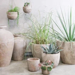 Nkuku Small Affiti Clay Tapered Pot Home Accessories