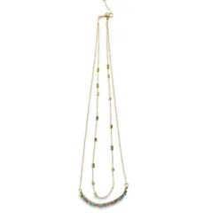 Nkuku Aja Lolite, Labradorite And Calcydon Necklace