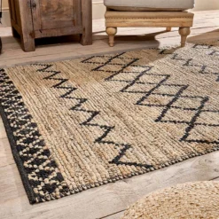Nkuku Ambara Jute Rug - Large - Black & Natural