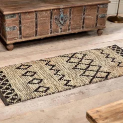 Nkuku Ambara Jute Runner - Black & Natural