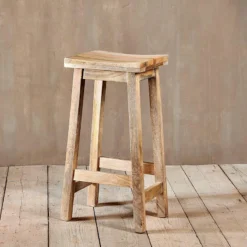 Nkuku Ambi Wooden Stool - Tall Kitchen & Dining Room