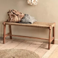 Nkuku New Arrivals Amhara Acacia & Jute Woven Bench
