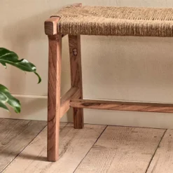 Nkuku New Arrivals Amhara Acacia & Jute Woven Bench