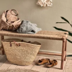 Nkuku New Arrivals Amhara Acacia & Jute Woven Bench