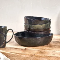 Nkuku Amina Serving Bowl - Sea Grey - Small New Arrivals
