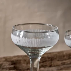 Nkuku Tableware Anara Etched Cocktail Glass - Clear (Set Of 4)