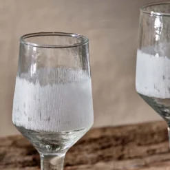 Nkuku Tableware Anara Etched Wine Glass - Clear - Small (Set Of 4)