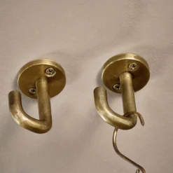 Nkuku Aniko Iron Ceiling Hook - Brass (Set Of 2) Decorative Hooks
