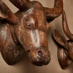 Nkuku Arba Wooden Cow Head - Large Home Accessories