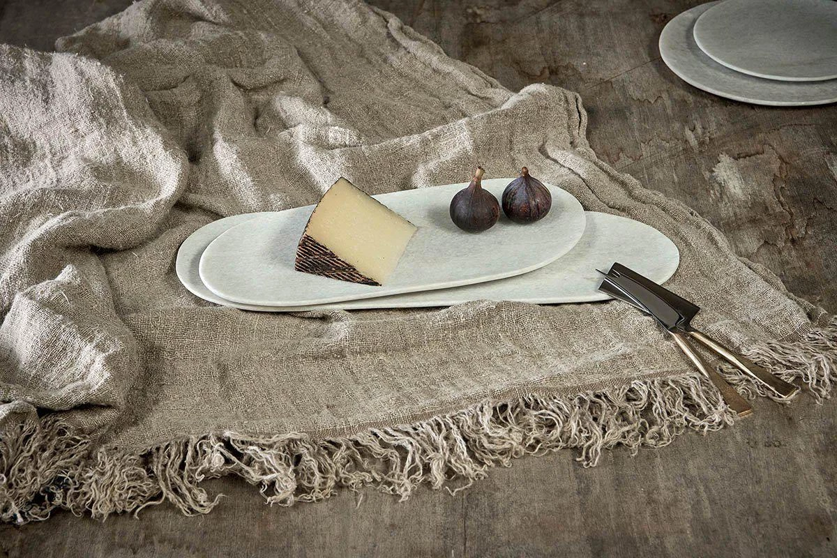 Nkuku Serveware Arjun Marble Platter - White 3 Nkuku Serveware Arjun Marble Platter - White