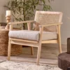 Nkuku New Arrivals Atri Mango Wood & Cane Occasional Chair