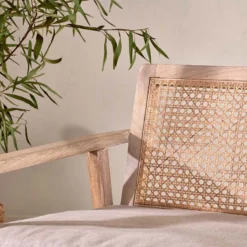 Nkuku New Arrivals Atri Mango Wood & Cane Occasional Chair