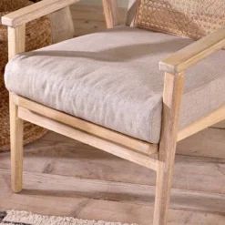 Nkuku New Arrivals Atri Mango Wood & Cane Occasional Chair