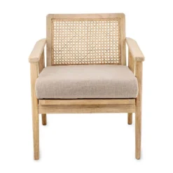 Nkuku New Arrivals Atri Mango Wood & Cane Occasional Chair