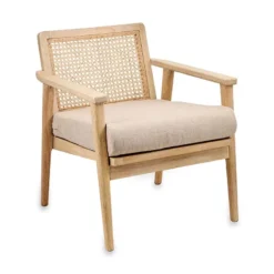 Nkuku New Arrivals Atri Mango Wood & Cane Occasional Chair