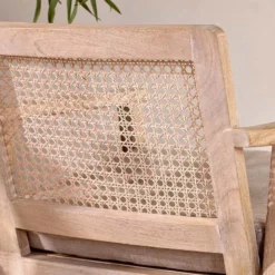 Nkuku New Arrivals Atri Mango Wood & Cane Occasional Chair