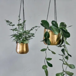 Nkuku Home Accessories Atsu Brass Hanging Planter