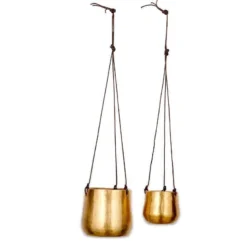 Nkuku Home Accessories Atsu Brass Hanging Planter