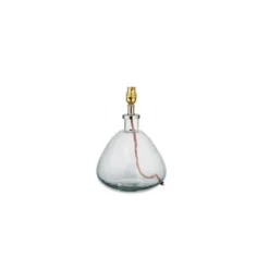 Nkuku Baba Clear Glass Lamp - Small Wide Living Room