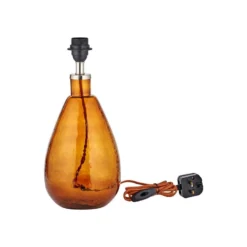 Nkuku Baba Glass Lamp - Burnt Amber - Small Tall Living Room