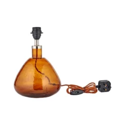 Nkuku Baba Glass Lamp - Burnt Amber - Small Wide