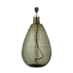 Nkuku Living Room Baba Green Smoke Glass Lamp - Large Tall