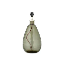 Nkuku Baba Green Smoke Glass Lamp - Small Tall Living Room
