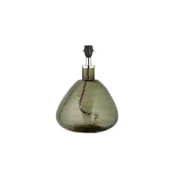 Nkuku Baba Green Smoke Glass Lamp - Small Wide