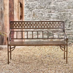 Nkuku Bahula Decorative Iron Bench Garden Furniture