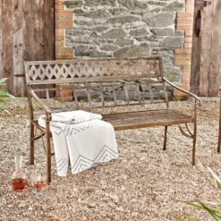 Nkuku Bahula Decorative Iron Bench Garden Furniture