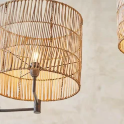 Nkuku Banso Wicker Lampshade - Large Bedroom