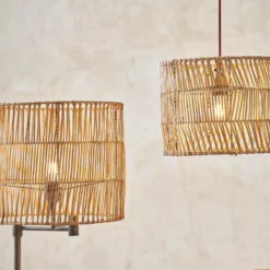 Nkuku Banso Wicker Lampshade - Large Bedroom